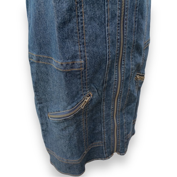 Tinseltown Juniors Denim Zippered Denim Dress NWT size Large - Picture 5 of 8